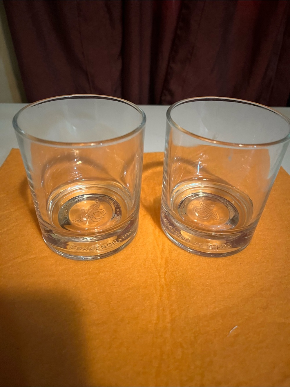 Crown Royal 75th Anniversary Commerative Rocks Glasses-set of 2